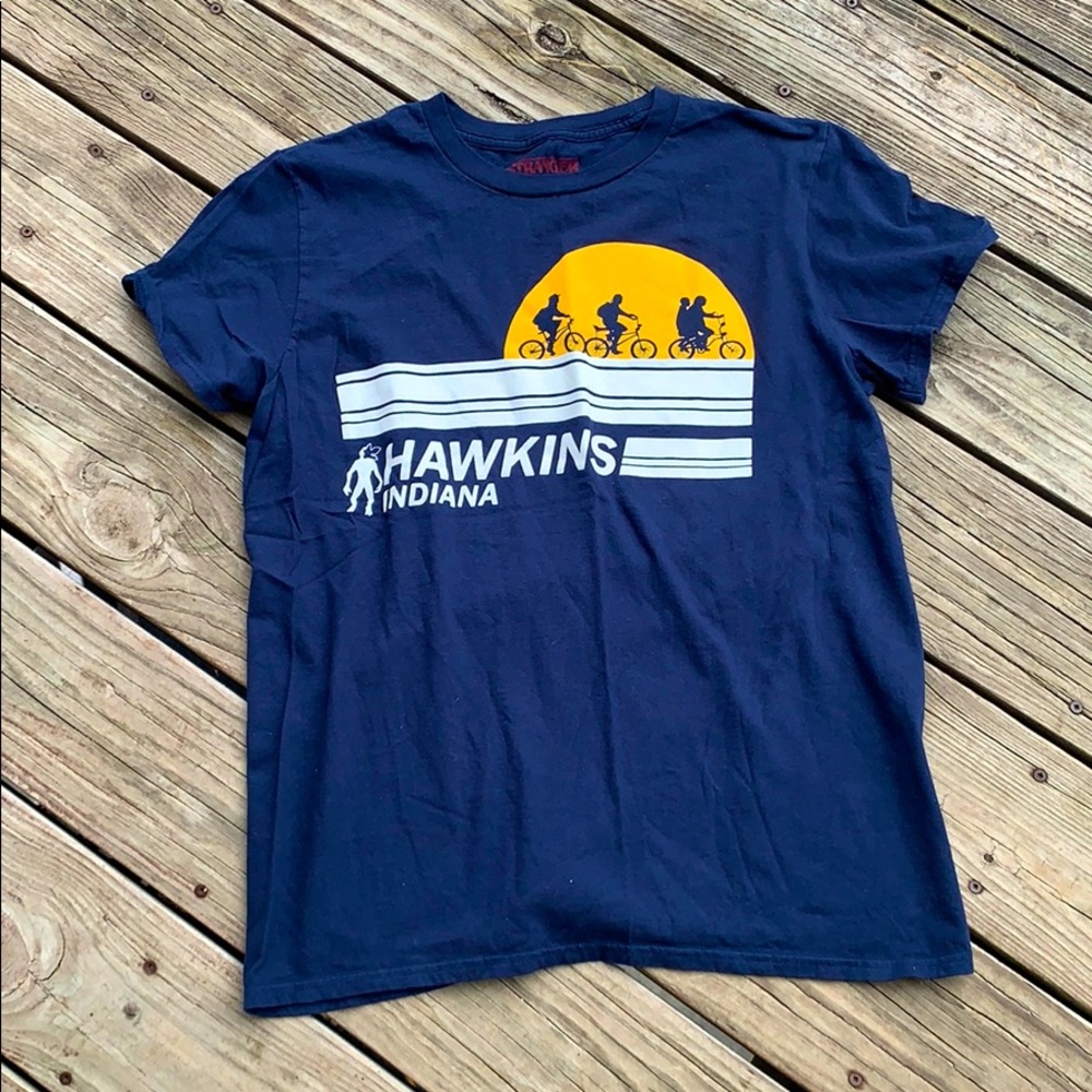 Strangers Things Hawkins Indiana T shirt